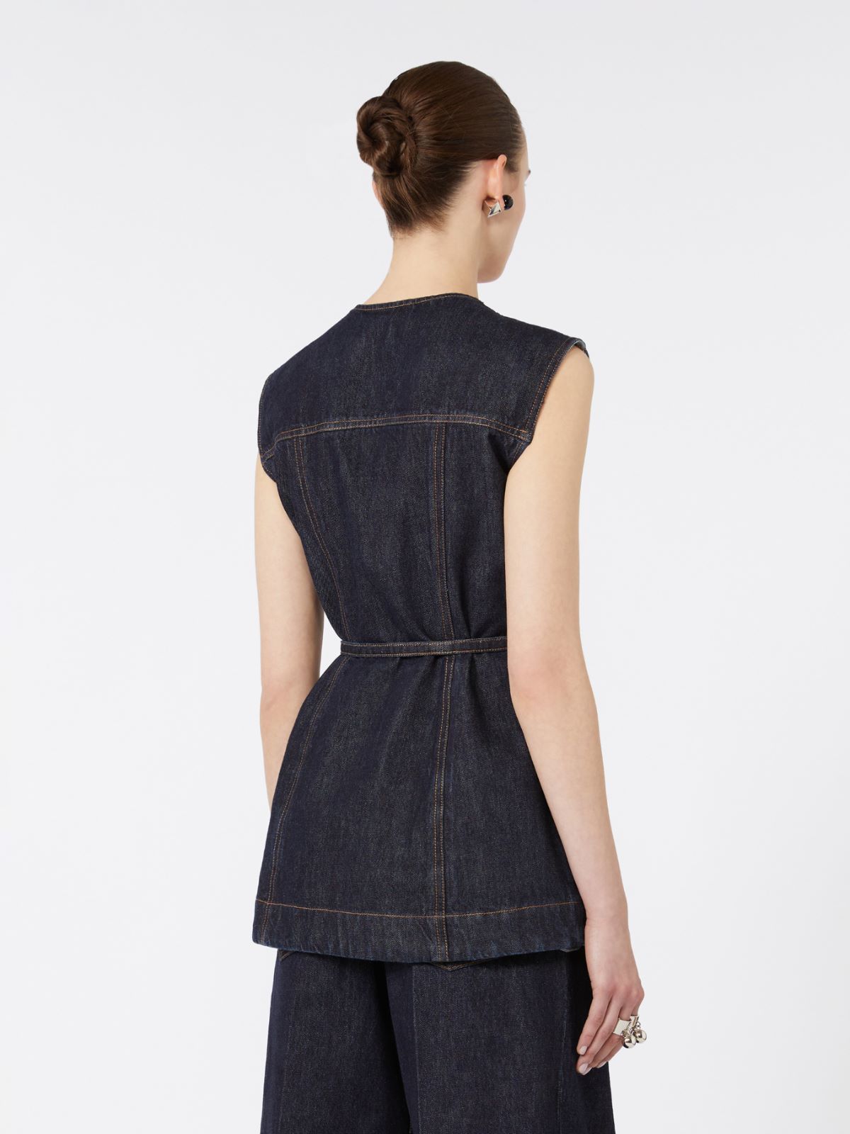 Sleeveless denim top - MIDNIGHTBLUE - Max Mara - 6