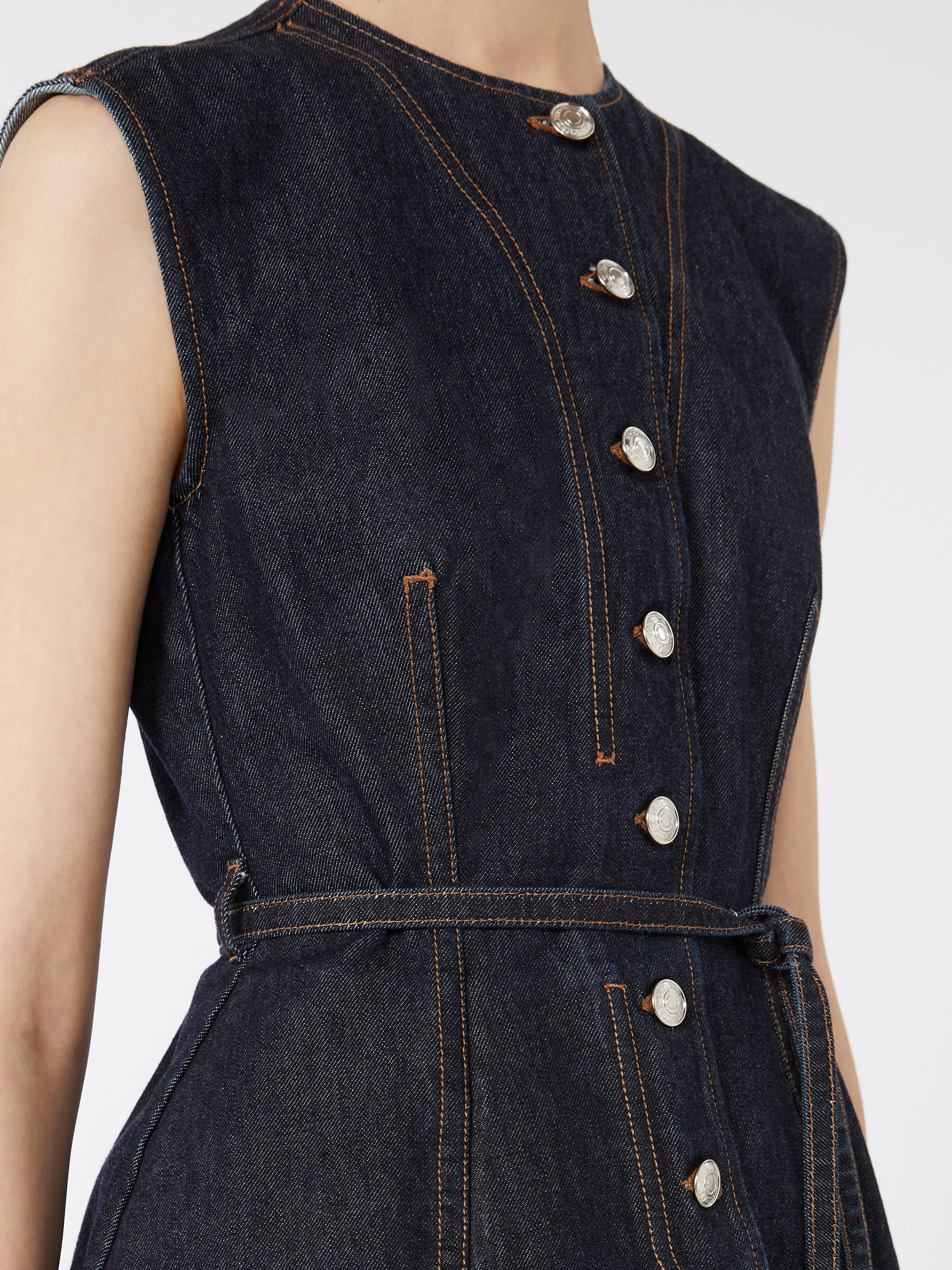 Sleeveless denim top - MIDNIGHTBLUE - Max Mara - 4