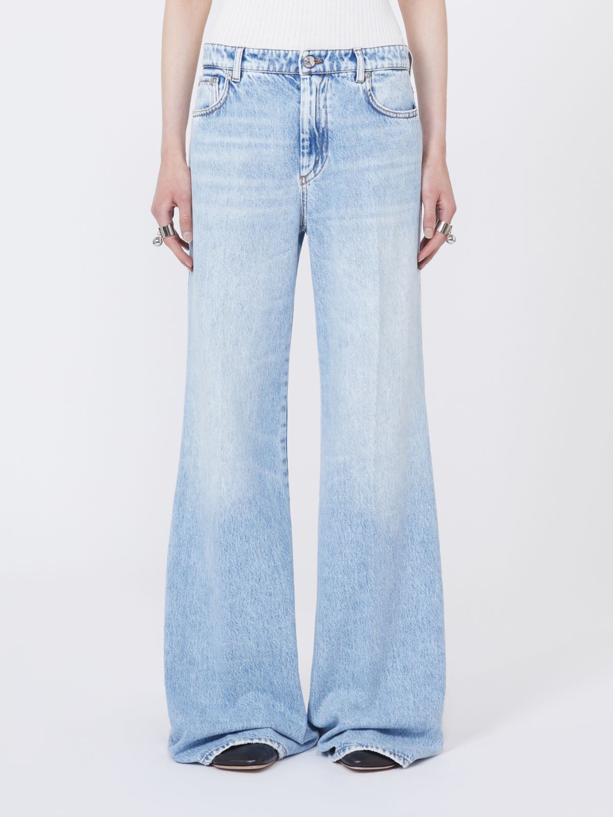 Five-pocket flared denim trousers - MIDNIGHTBLUE - 2