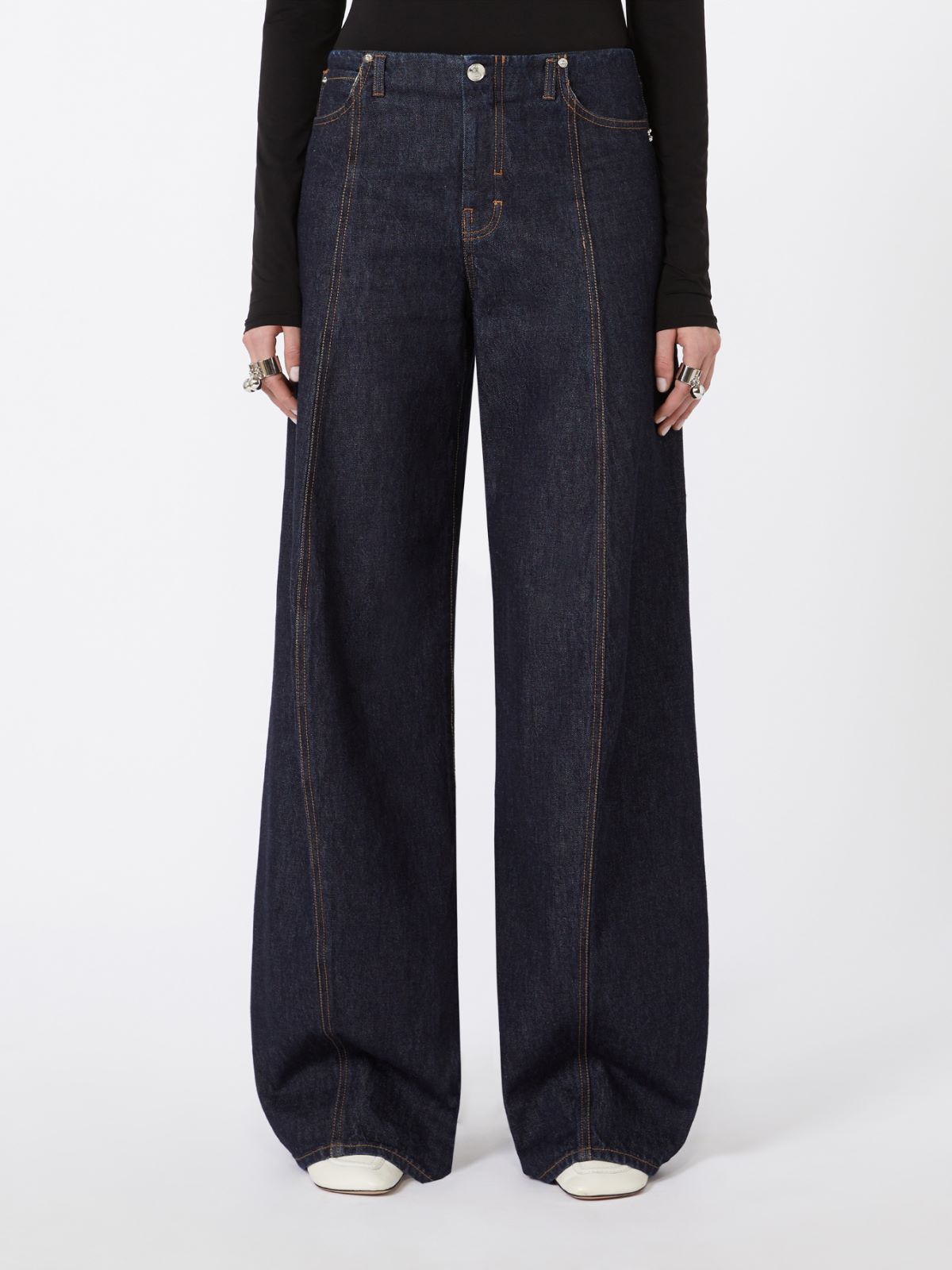 Oversized low-rise trousers - MIDNIGHTBLUE - Max Mara - 5