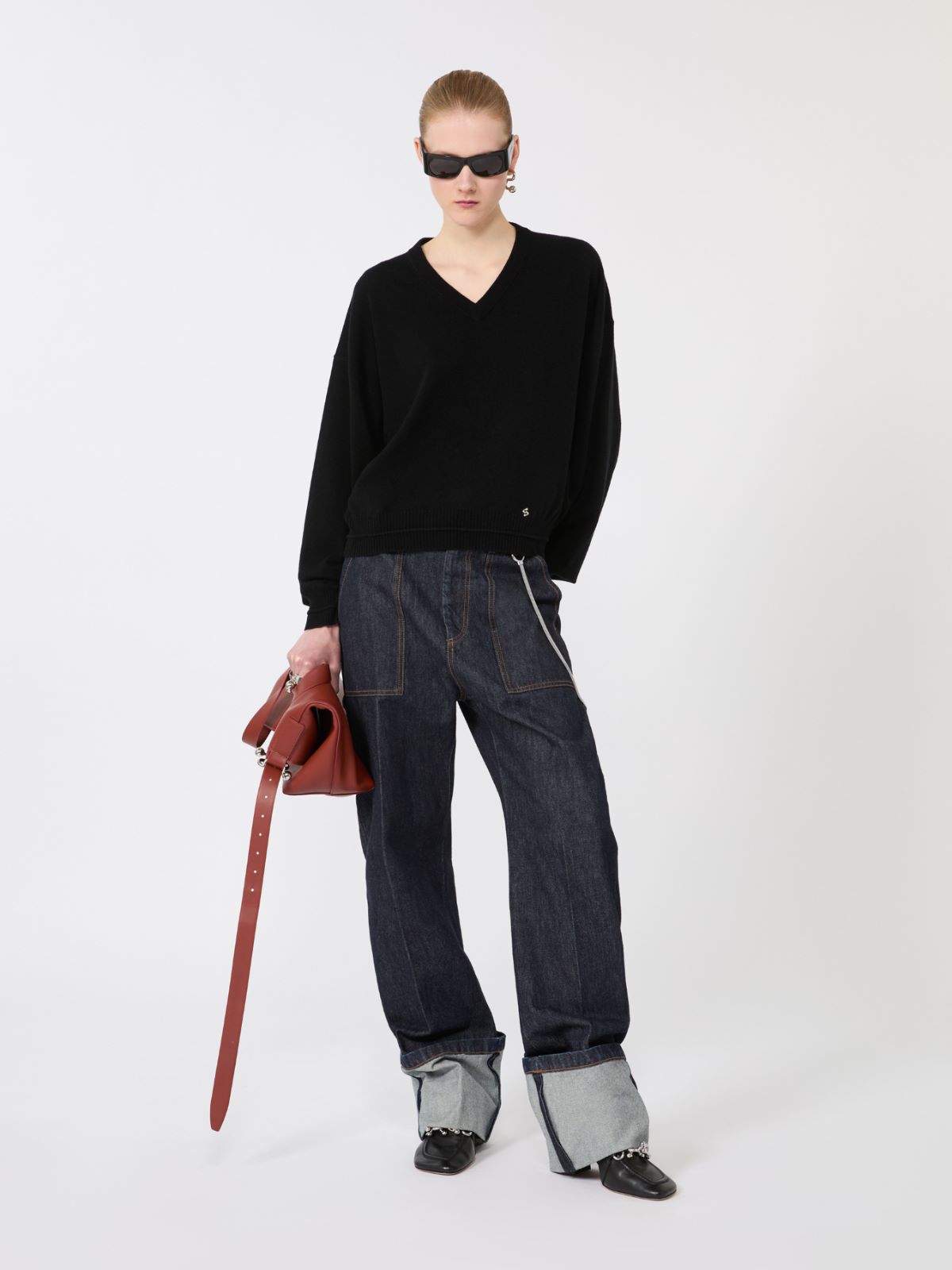 Denim jeans with high turn-up - MIDNIGHTBLUE - Max Mara - 5