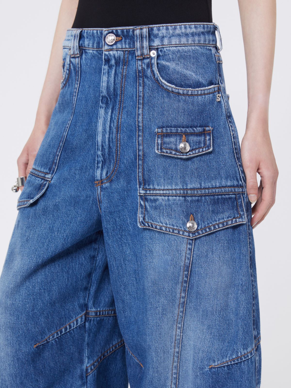 Denim cargo trousers - MIDNIGHTBLUE - Max Mara - 4