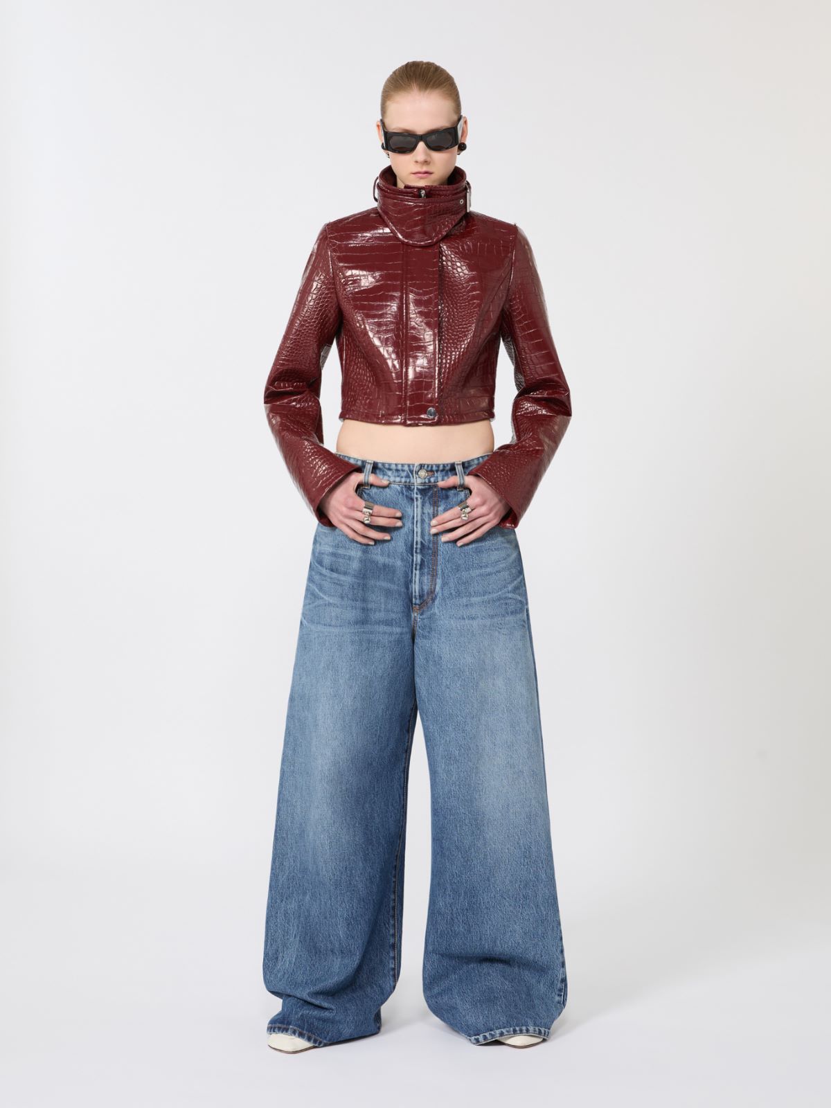 Oversized low-waisted jeans - MIDNIGHTBLUE - Max Mara - 5