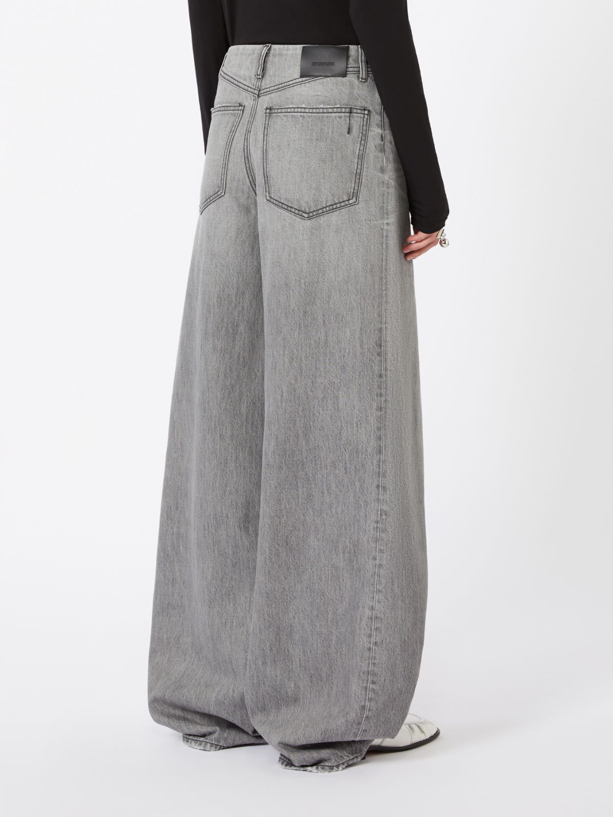 Oversized black denim trousers - BLACK - Max Mara - 4
