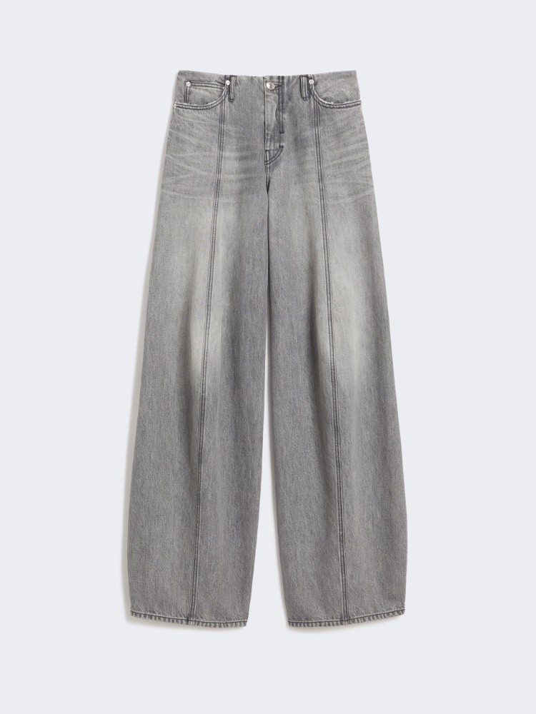 Oversized black denim trousers - BLACK - Max Mara