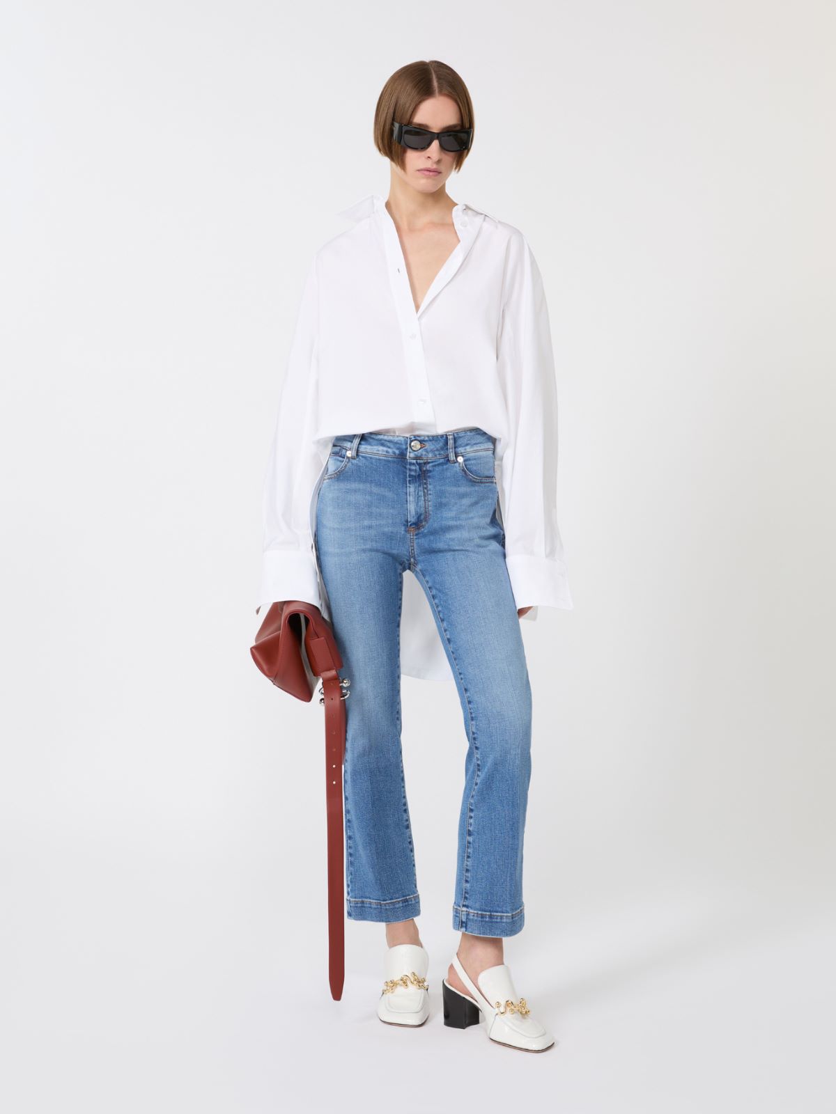 Perfect-fit low-rise mini flare trousers - ULTRAMARINE - Max Mara