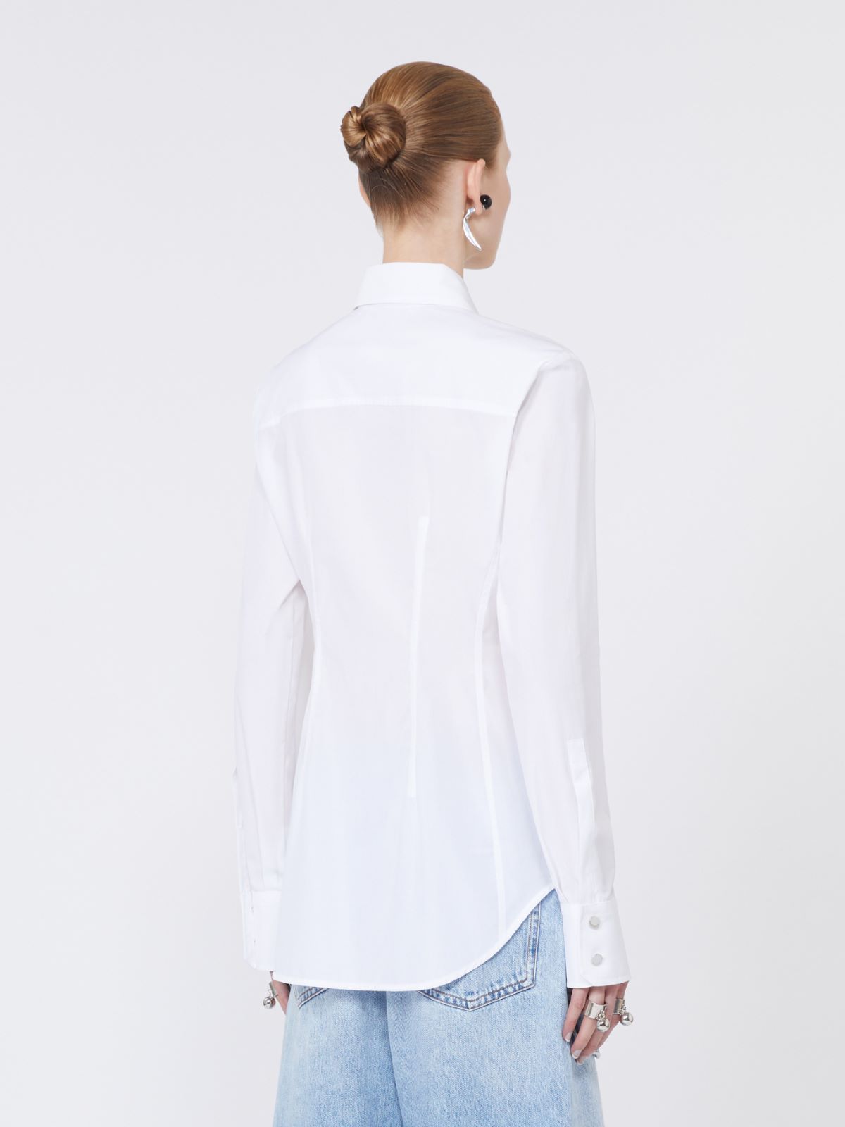 Slim-fit poplin shirt - OPTICAL WHITE - Max Mara - 10