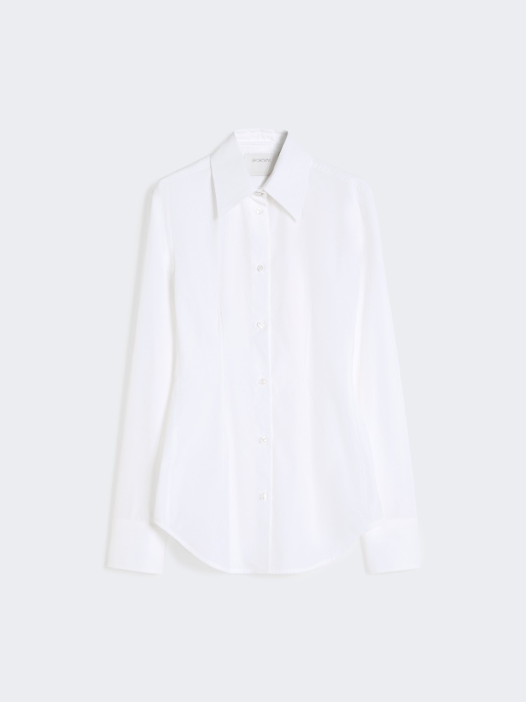 Slim-fit poplin shirt - OPTICAL WHITE - Max Mara