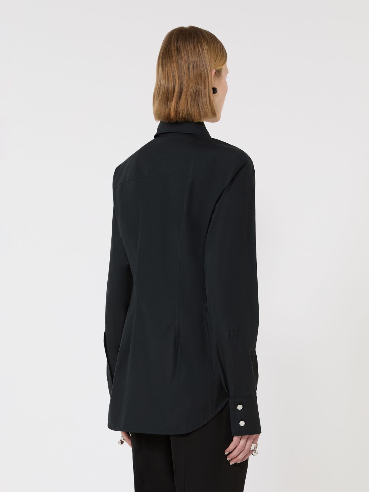 Slim-fit poplin shirt - BLACK - Max Mara - 3