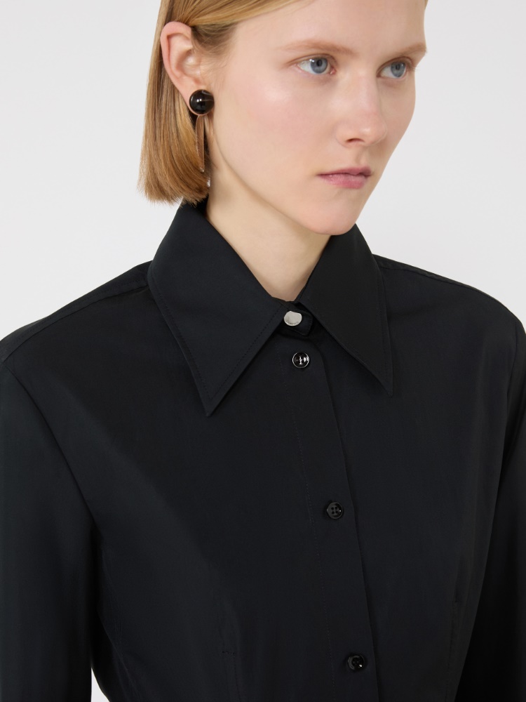 Slim-fit poplin shirt - BLACK - Max Mara - 5