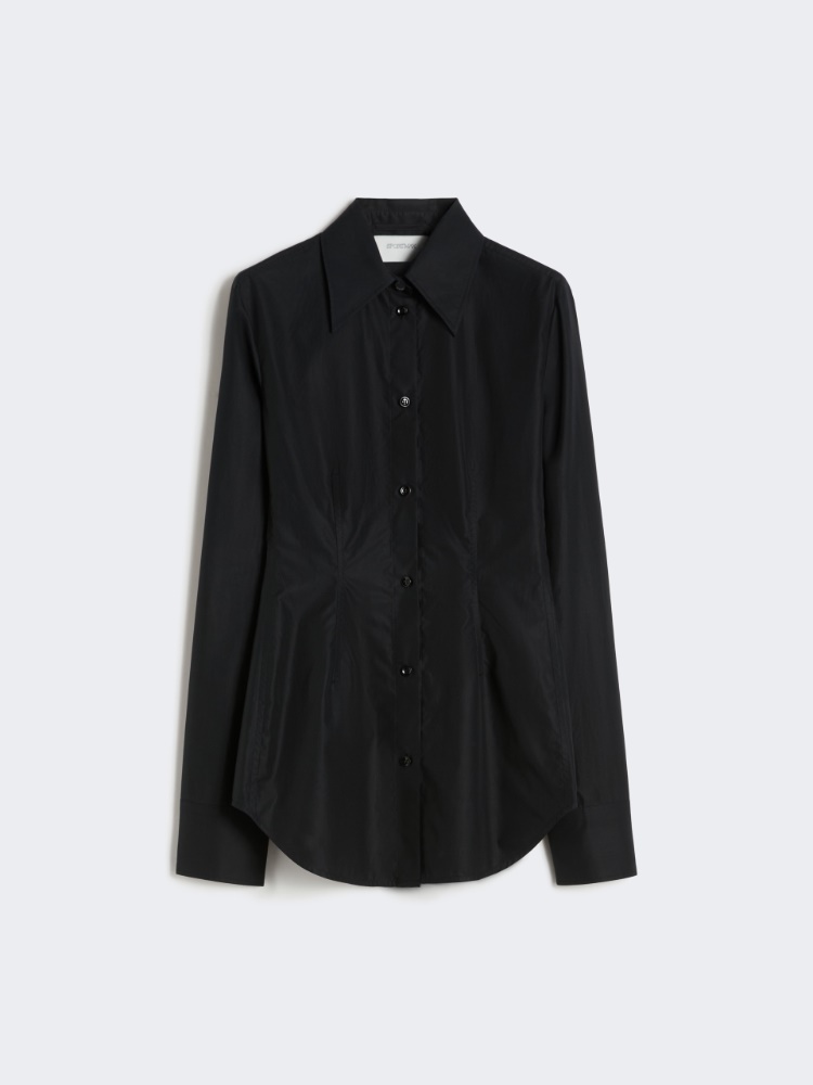 Slim-fit poplin shirt - BLACK - Max Mara