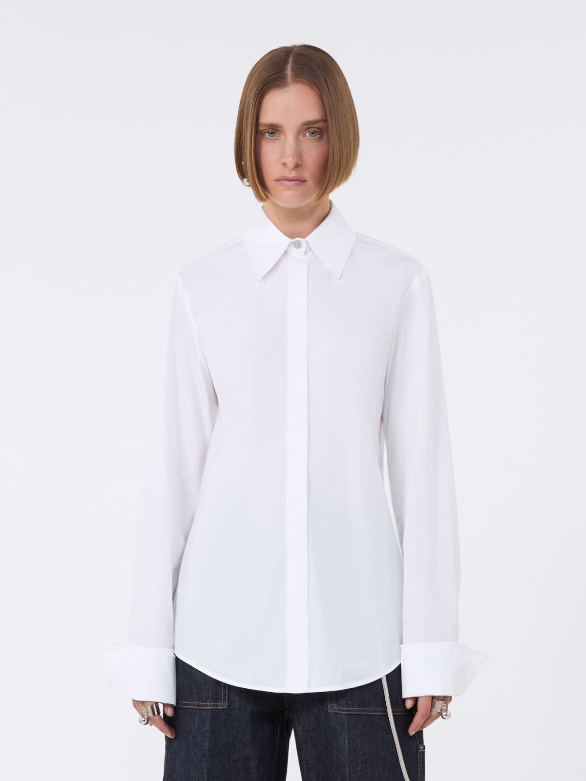 Cotton poplin shirt - OPTICAL WHITE - Max Mara - 6