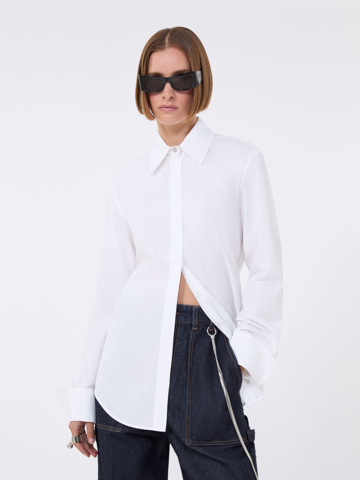 Cotton poplin shirt - OPTICAL WHITE - Max Mara - 6