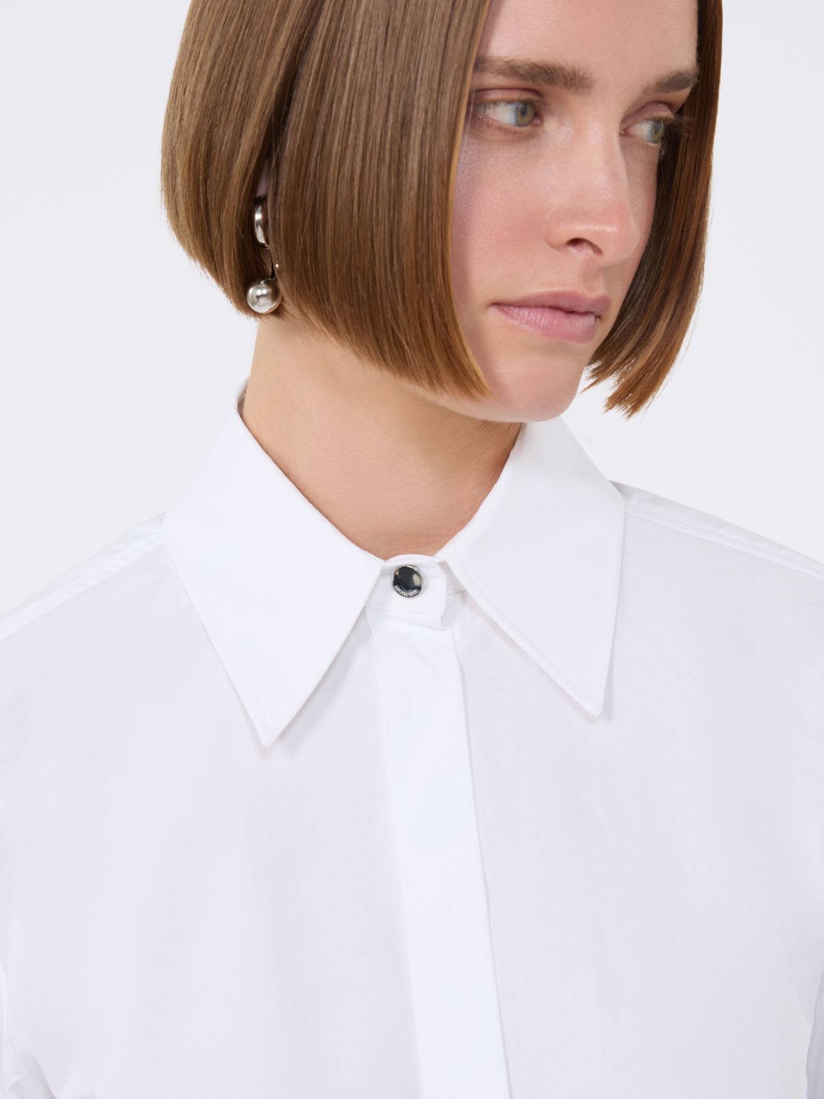 Cotton poplin shirt - OPTICAL WHITE - Max Mara - 6