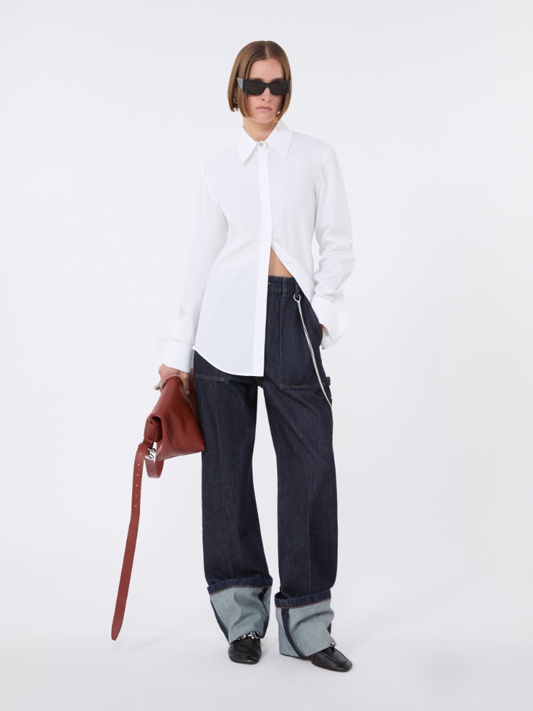 Cotton poplin shirt - OPTICAL WHITE - Max Mara