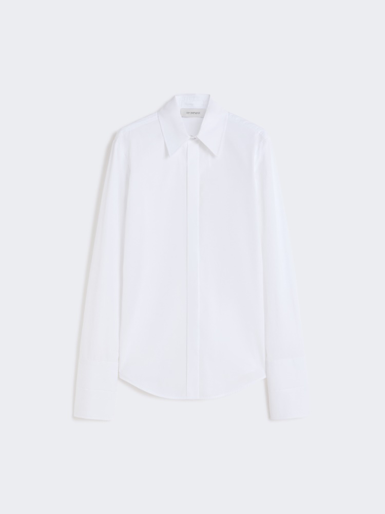 Cotton poplin shirt - OPTICAL WHITE - Max Mara