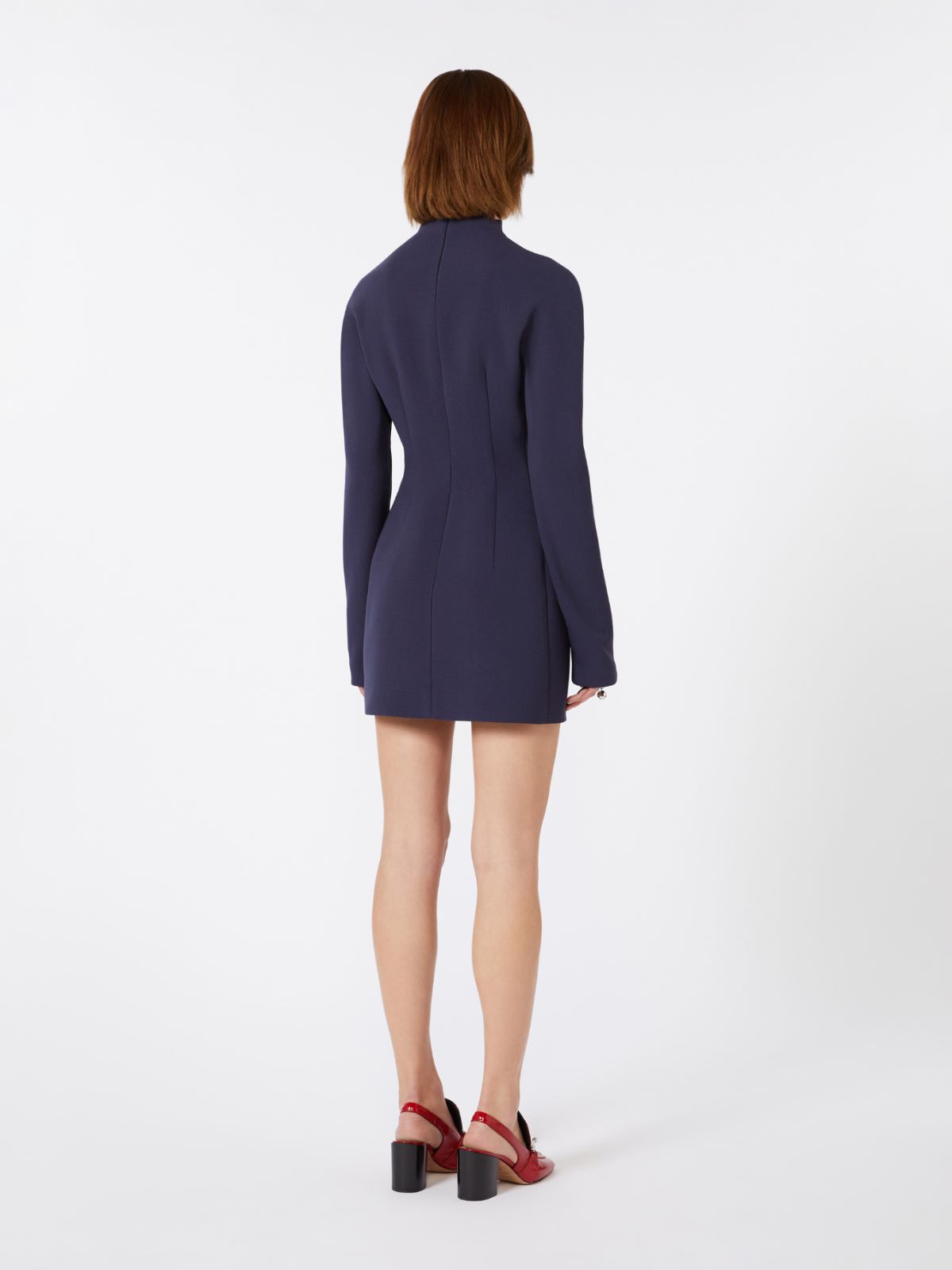 Short, contoured gabardine dress - MIDNIGHTBLUE - Max Mara - 4