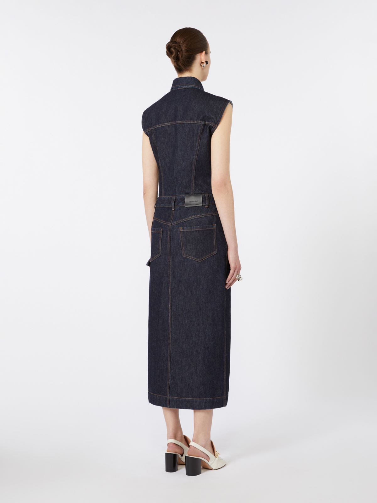 [ファルファッラ] コットン デニム シャツ ドレス - MIDNIGHTBLUE - Max Mara - 5