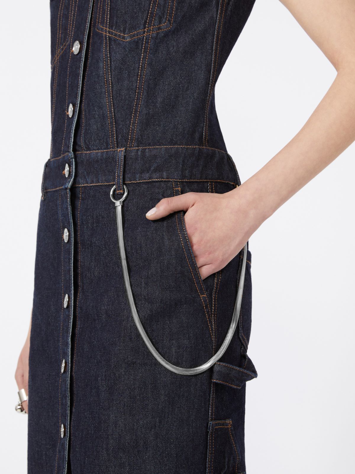 [ファルファッラ] コットン デニム シャツ ドレス - MIDNIGHTBLUE - Max Mara - 5