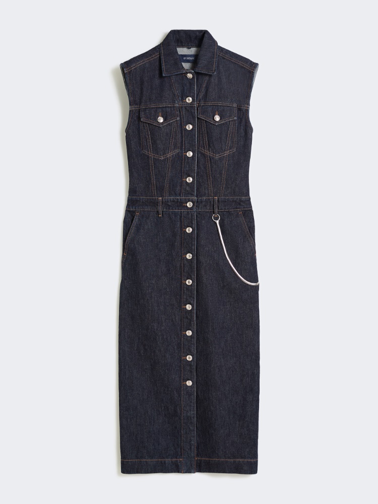 [ファルファッラ] コットン デニム シャツ ドレス - MIDNIGHTBLUE - Max Mara
