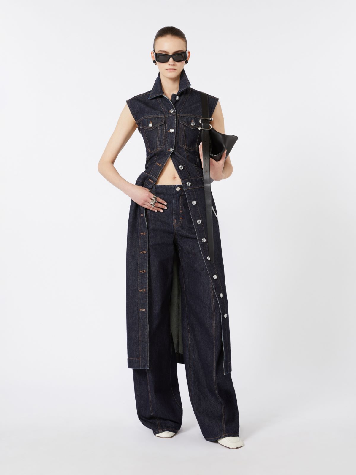 [ファルファッラ] コットン デニム シャツ ドレス - MIDNIGHTBLUE - Max Mara - 5