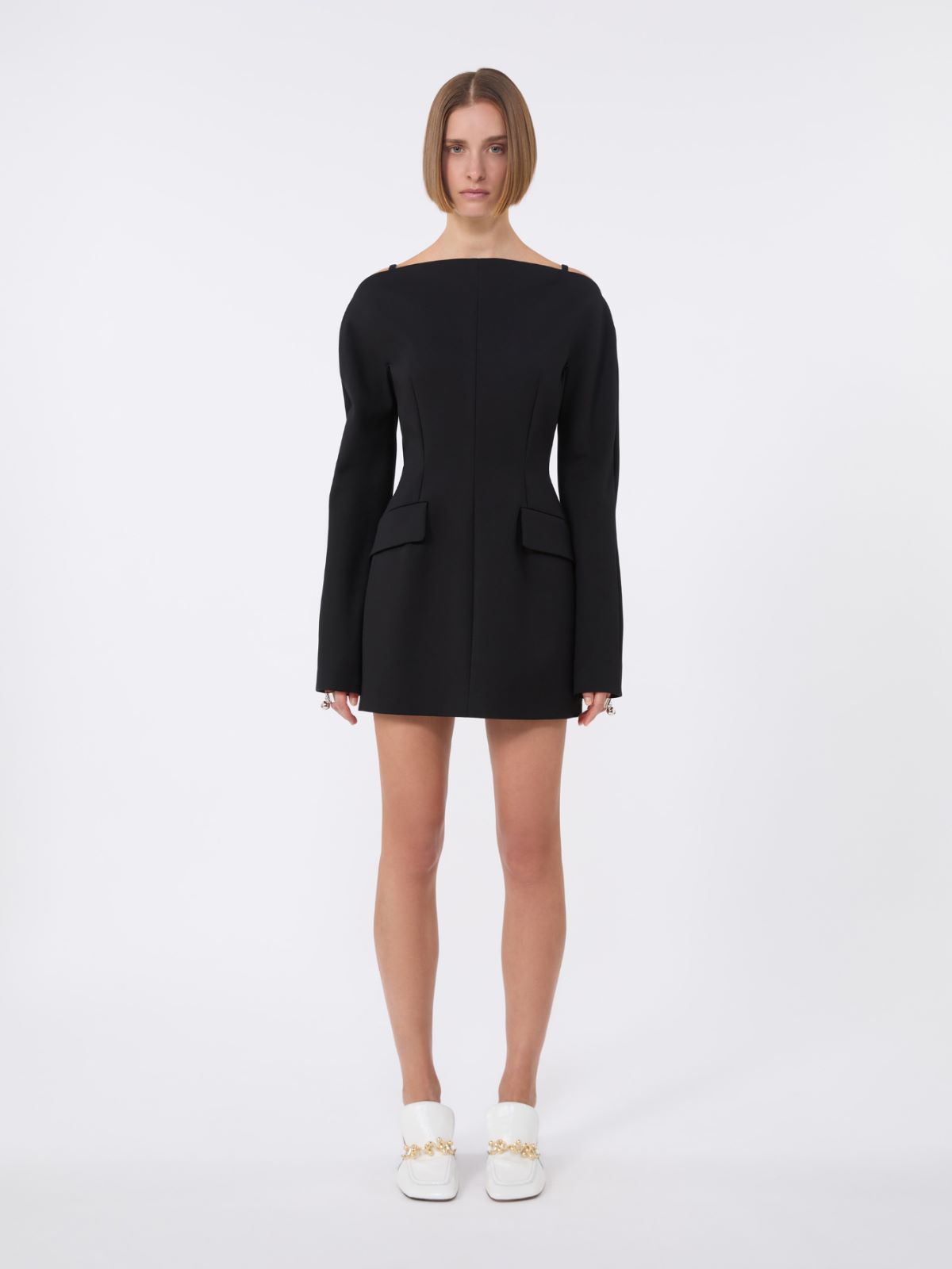 Short contoured cady dress - BLACK - Max Mara - 5