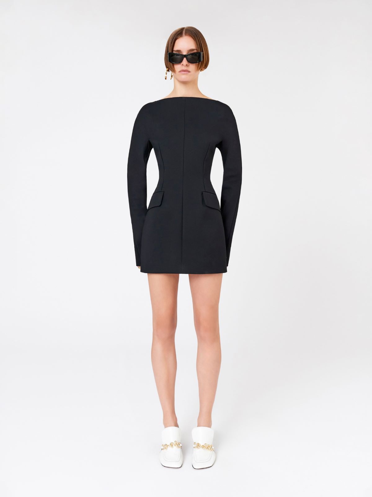 Short contoured cady dress - BLACK - Max Mara - 5