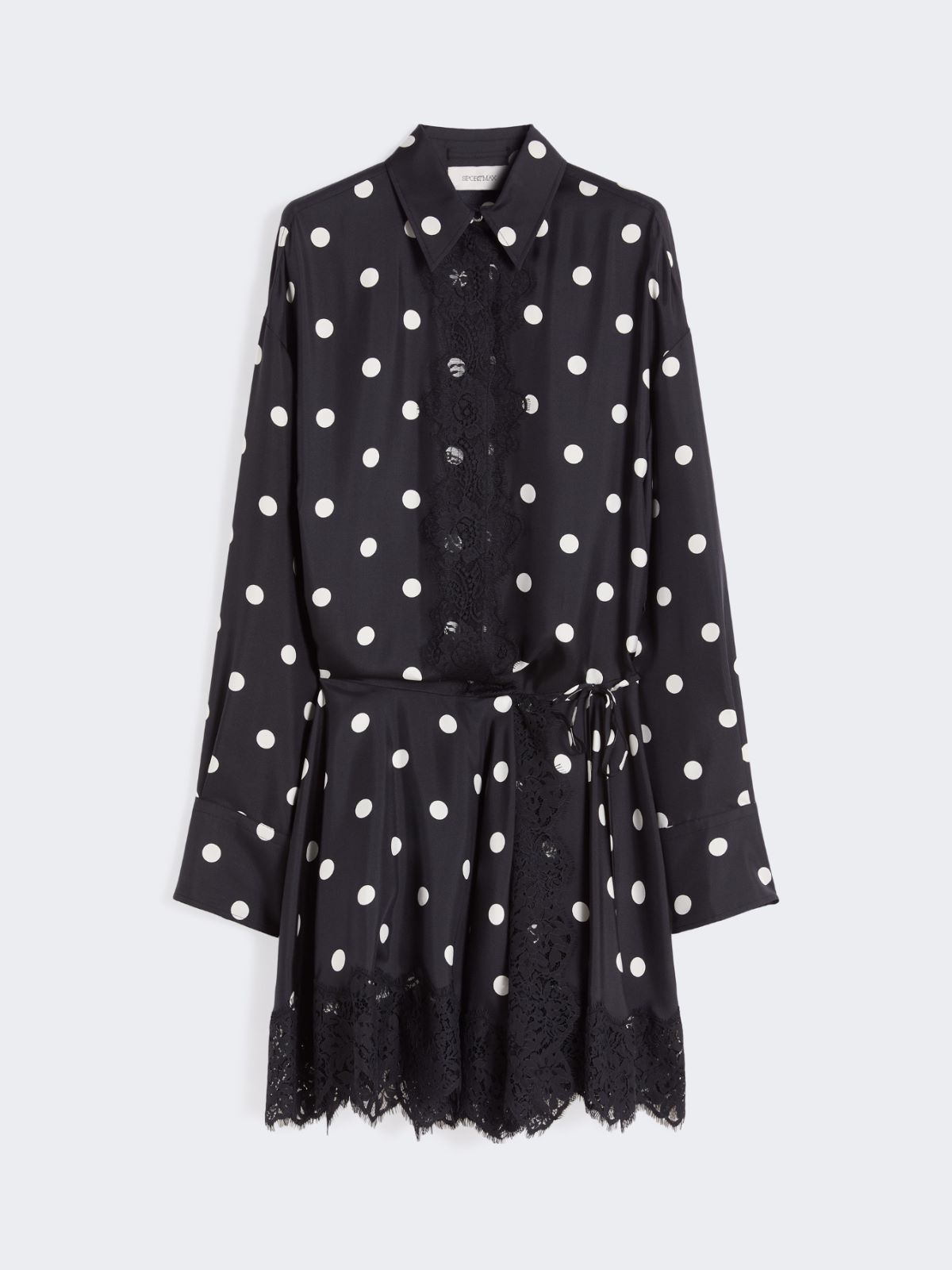 Lace-detail short dress - BLACK - Max Mara - 4