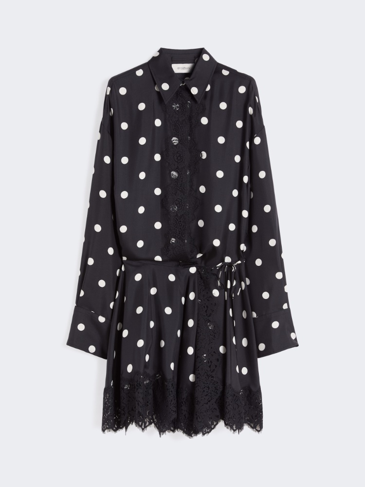 Lace-detail short dress - BLACK - Max Mara - 4