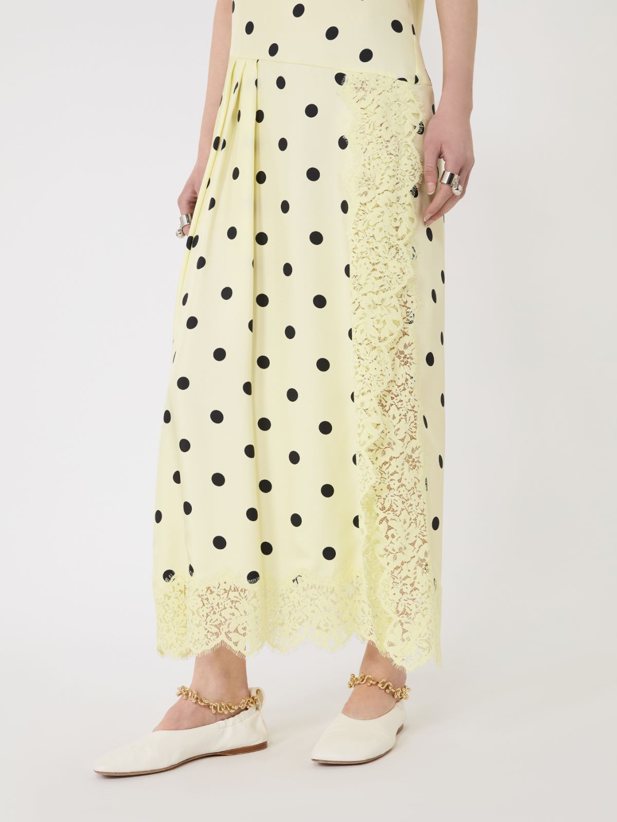 Lace-detail long dress - LEMON - Max Mara - 4
