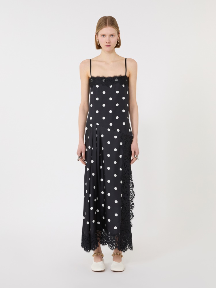 Lace-detail long dress - BLACK - Max Mara - 2