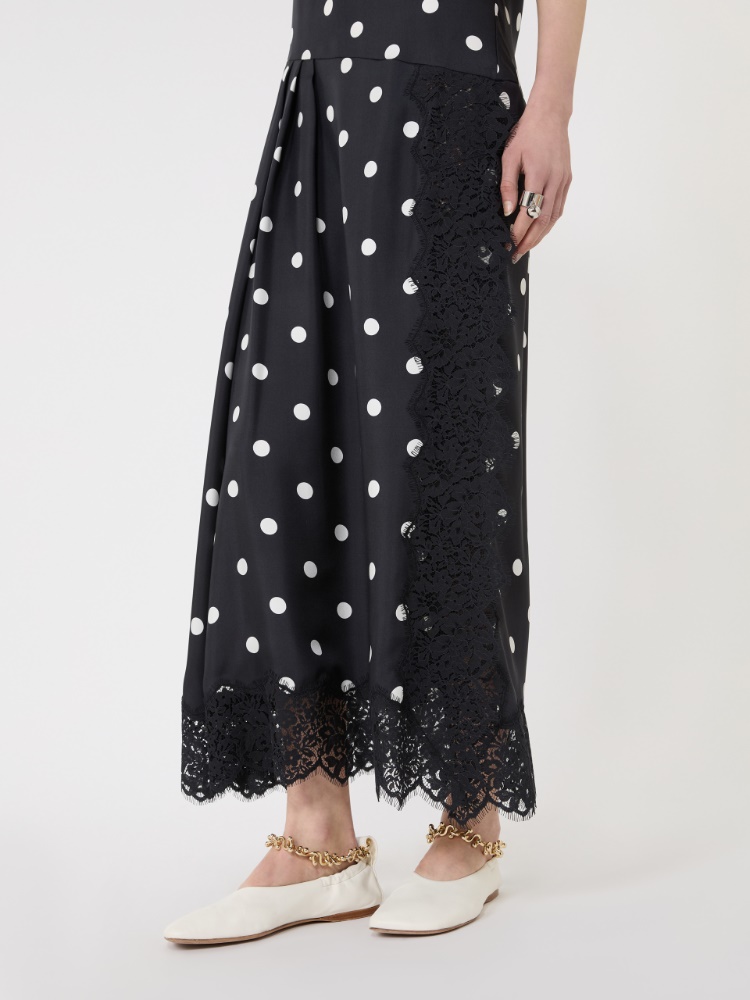 Lace-detail long dress - BLACK - Max Mara - 4