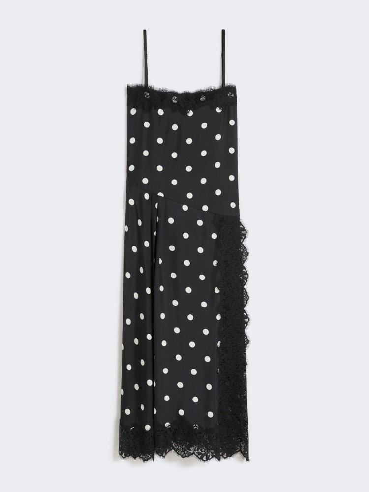 Lace-detail long dress - BLACK - Max Mara - 5