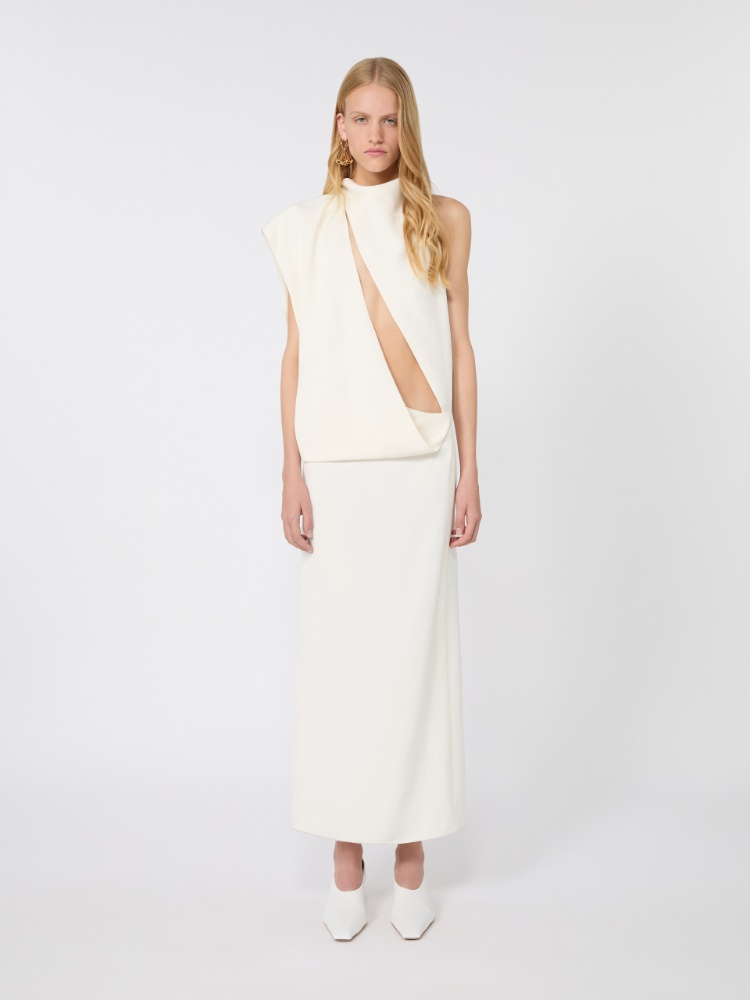 Asymmetrical viscose dress - ECRU - Max Mara - 2