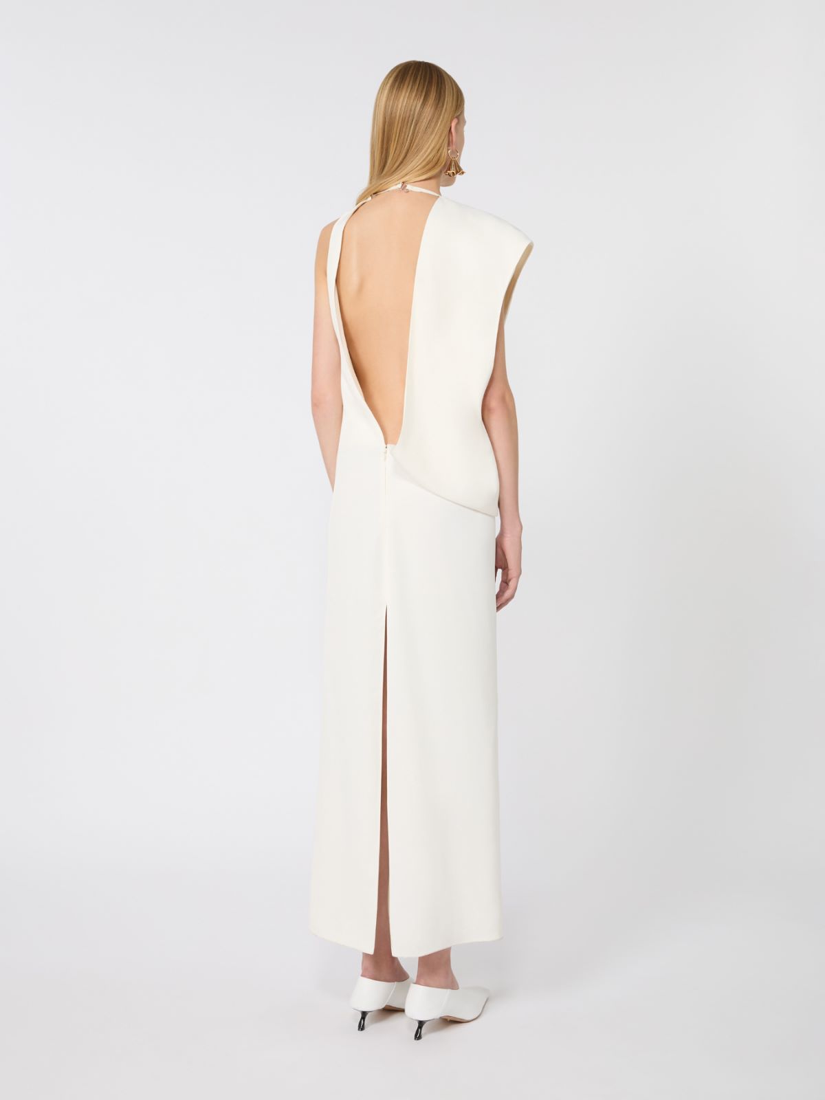 Asymmetrical viscose dress - ECRU - Max Mara - 3