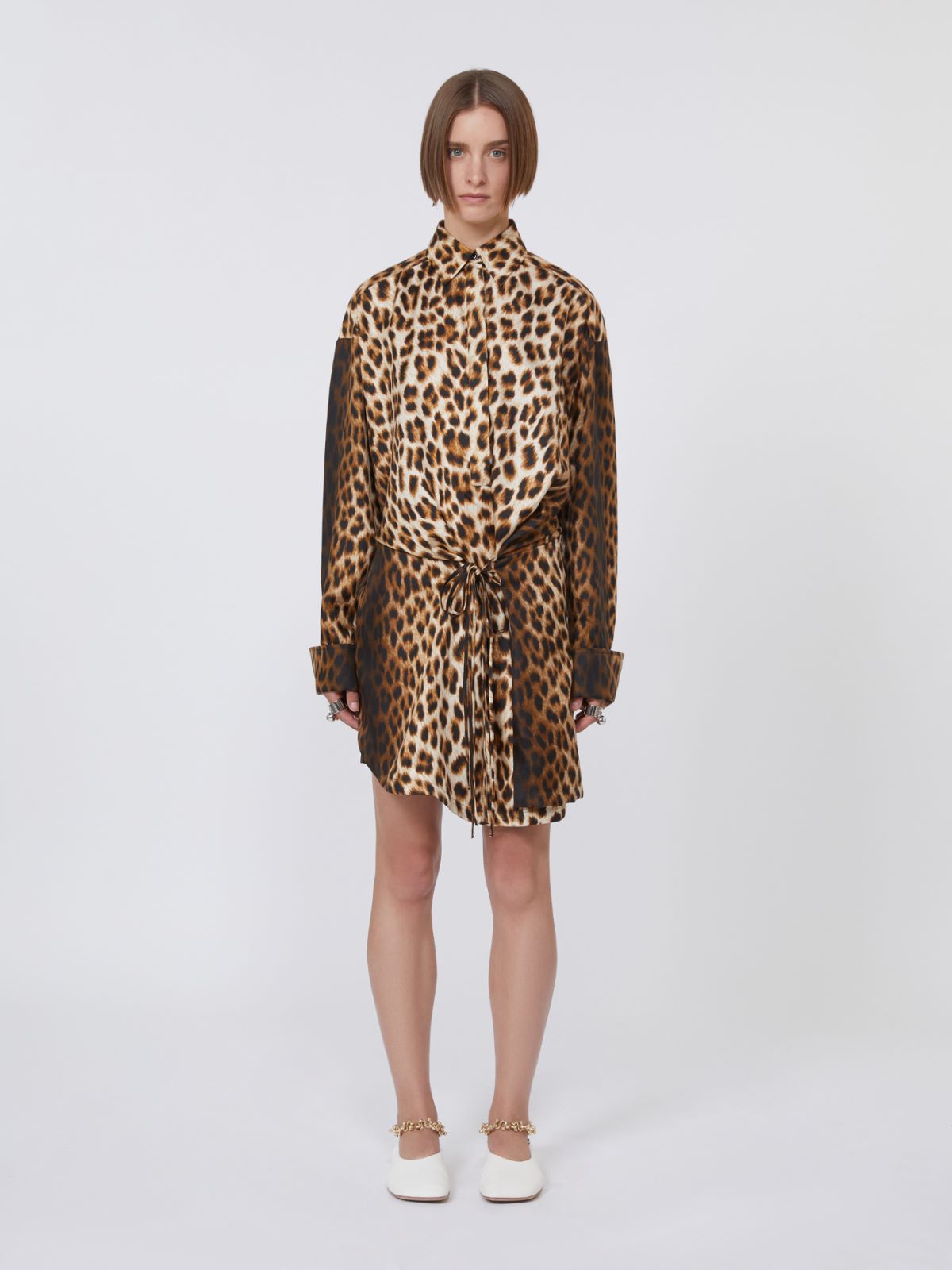 Hemdblusenkleid aus Seidentwill mit Wickeldesign - KAMEL - Max Mara - 9