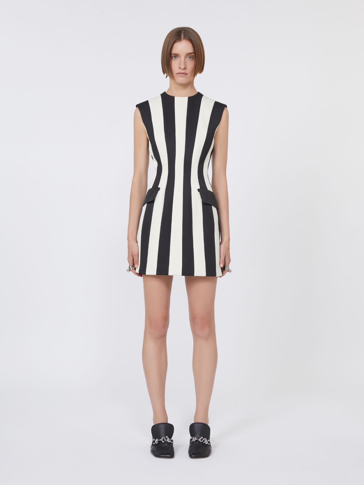 Hourglass-silhouette twill dress - BLACK - Max Mara - 2