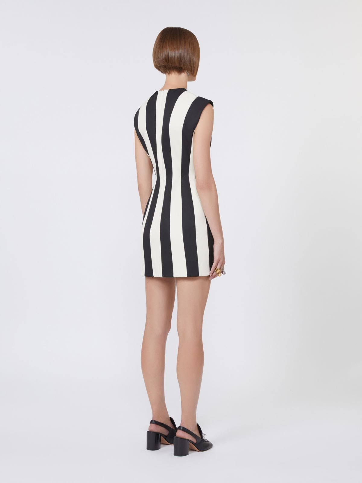 Hourglass-silhouette twill dress - BLACK - Max Mara - 3