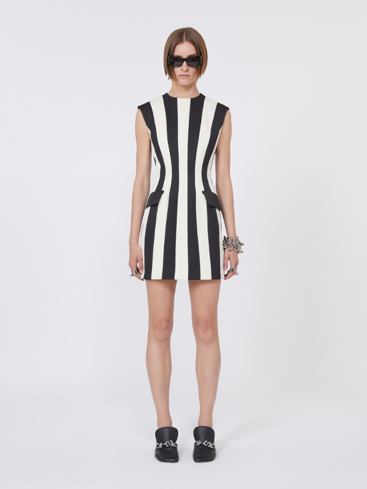 Hourglass-silhouette twill dress - BLACK - Max Mara