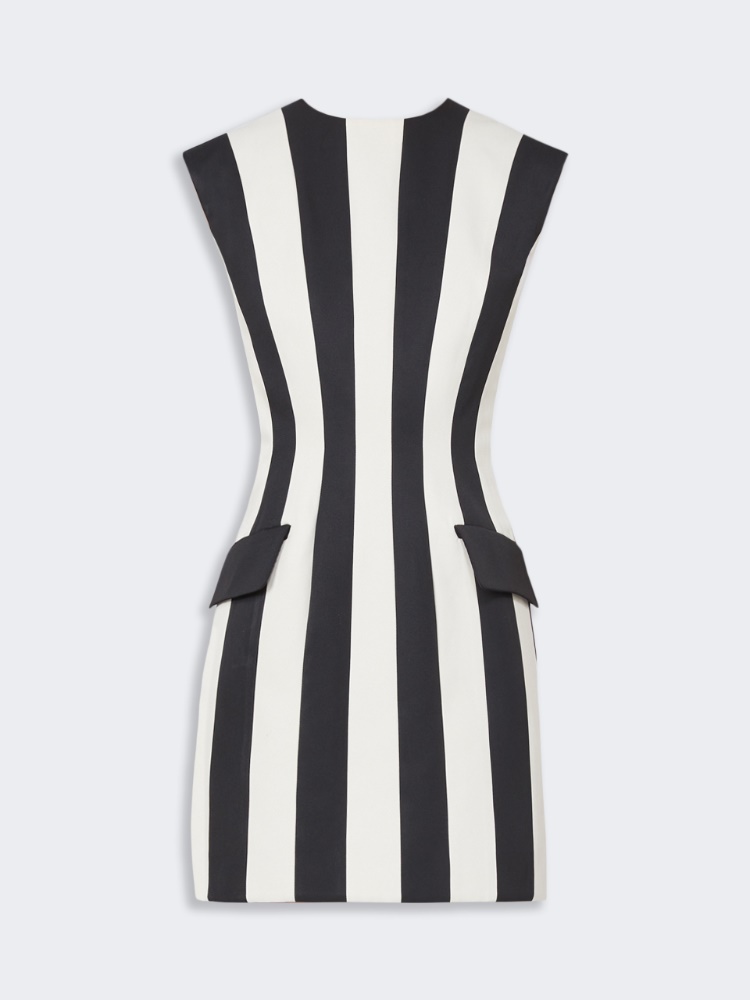 Hourglass-silhouette twill dress - BLACK - Max Mara