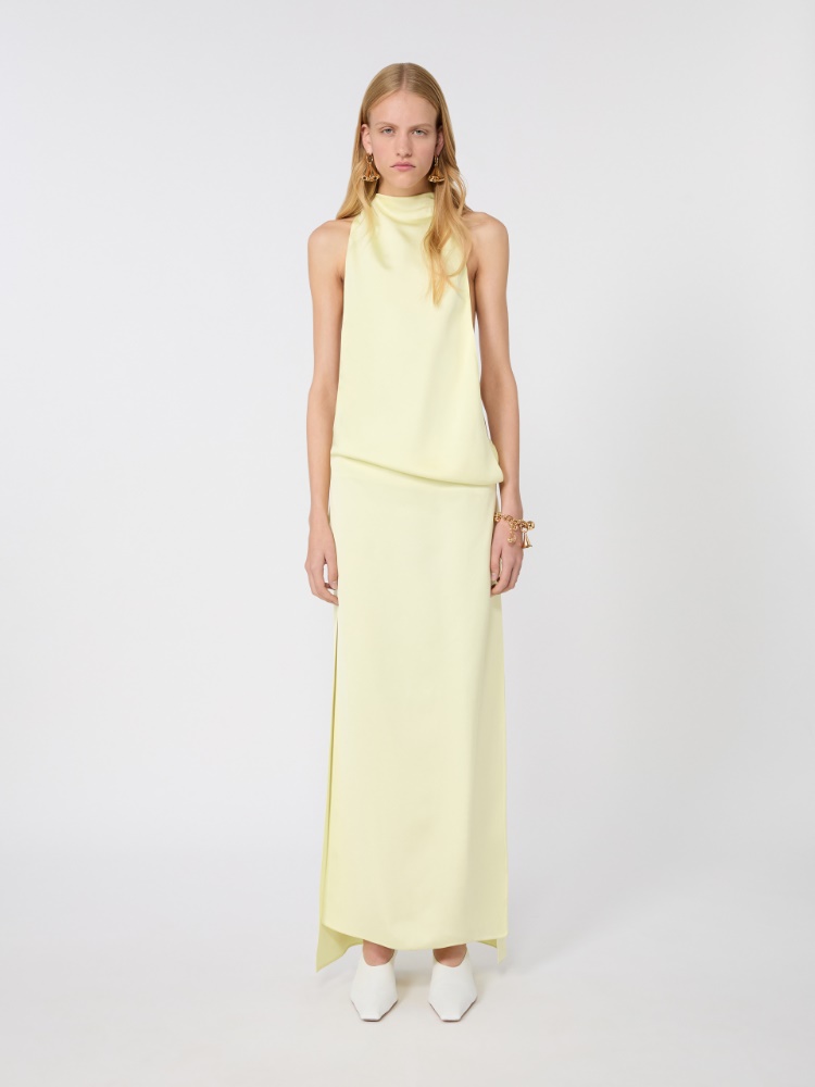 Viscose satin draped dress - LIGHT YELLOW - Max Mara - 2