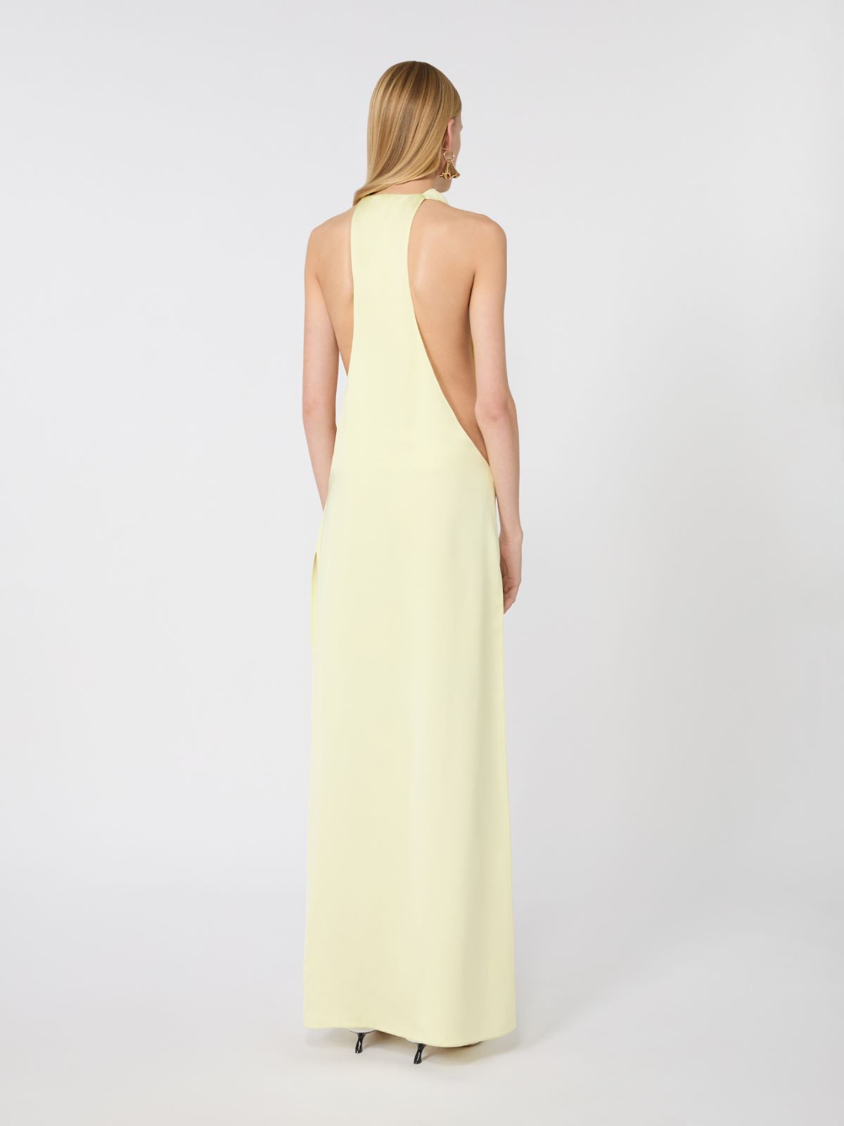 Viscose satin draped dress - LIGHT YELLOW - Max Mara - 3