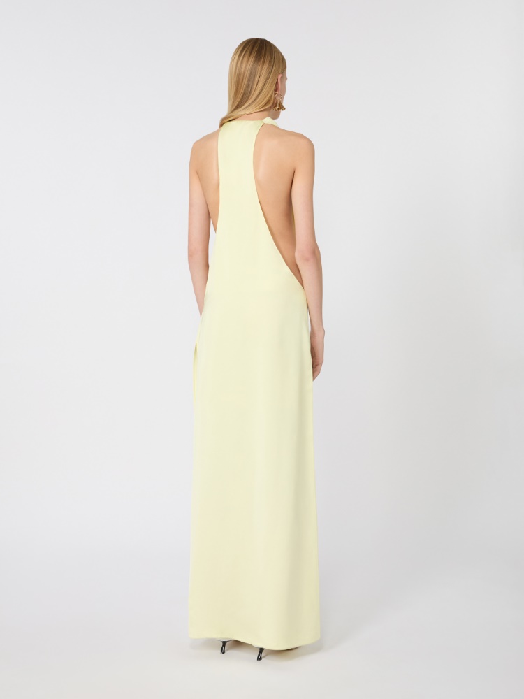 Viscose satin draped dress - LIGHT YELLOW - Max Mara - 3