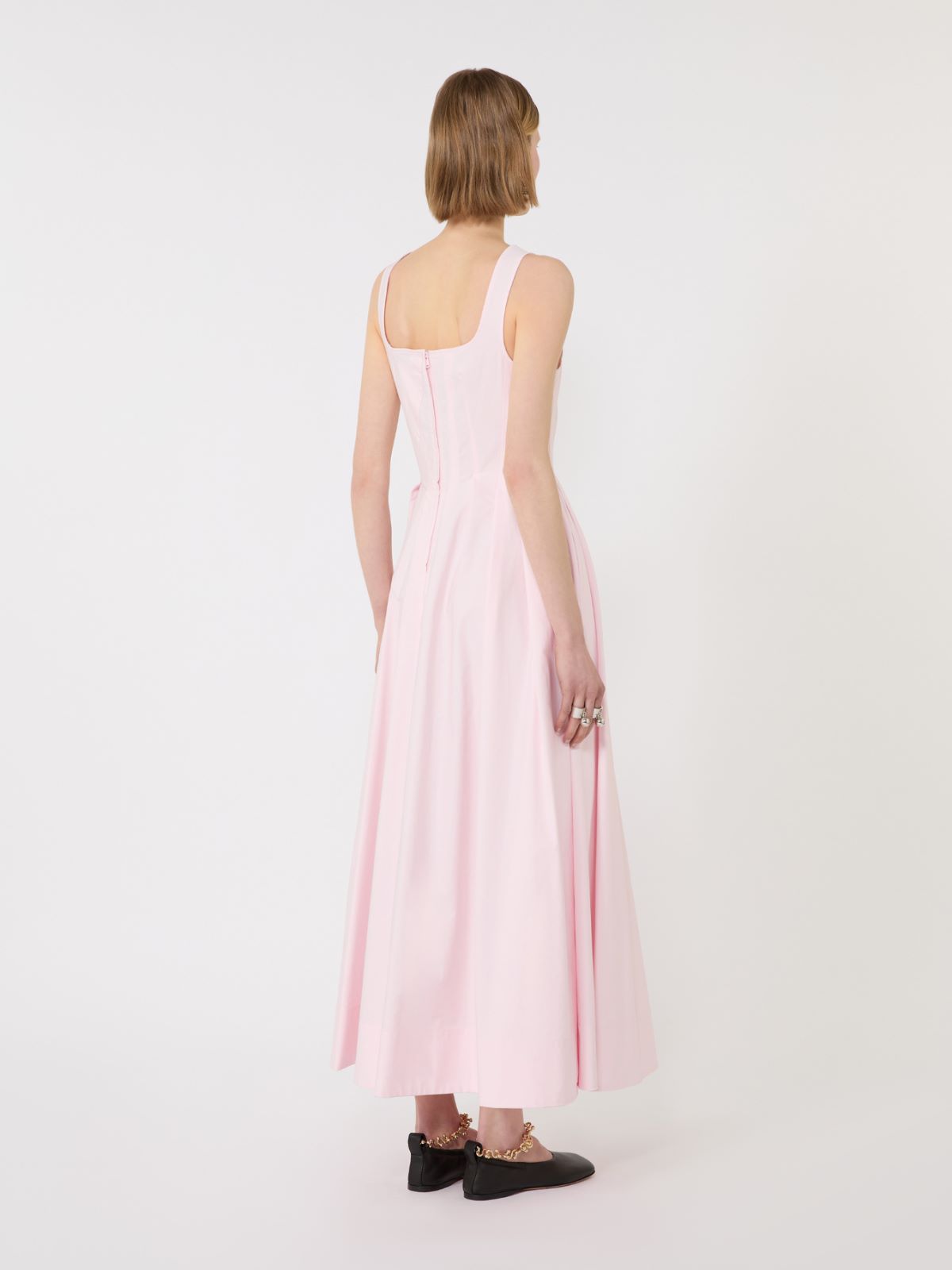 Long sleeveless pure cotton dress - PINK - Max Mara - 3