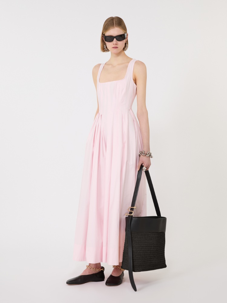 Long sleeveless pure cotton dress - PINK - Max Mara - 1