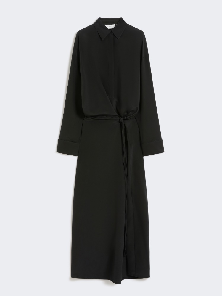 Stretch silk shirt dress - BLACK - Max Mara