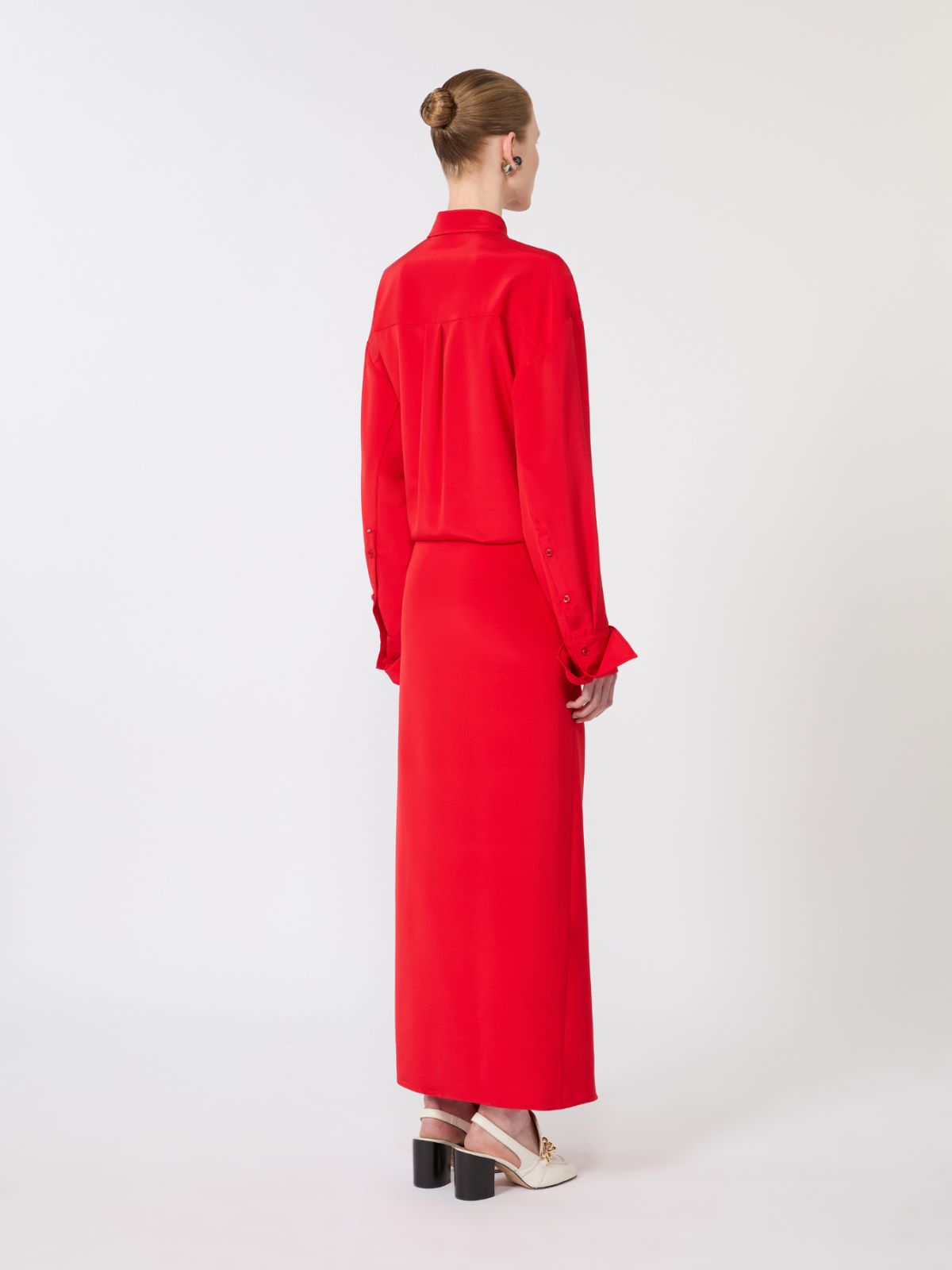 Stretch silk shirt dress - RED - Max Mara - 5