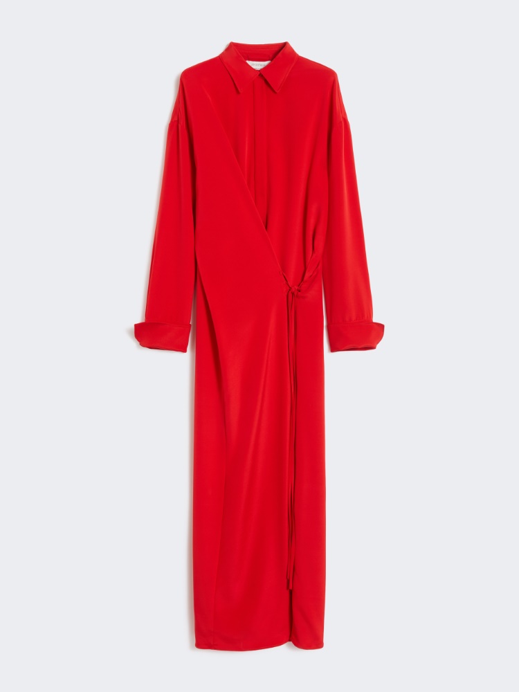 Stretch silk shirt dress - RED - Max Mara