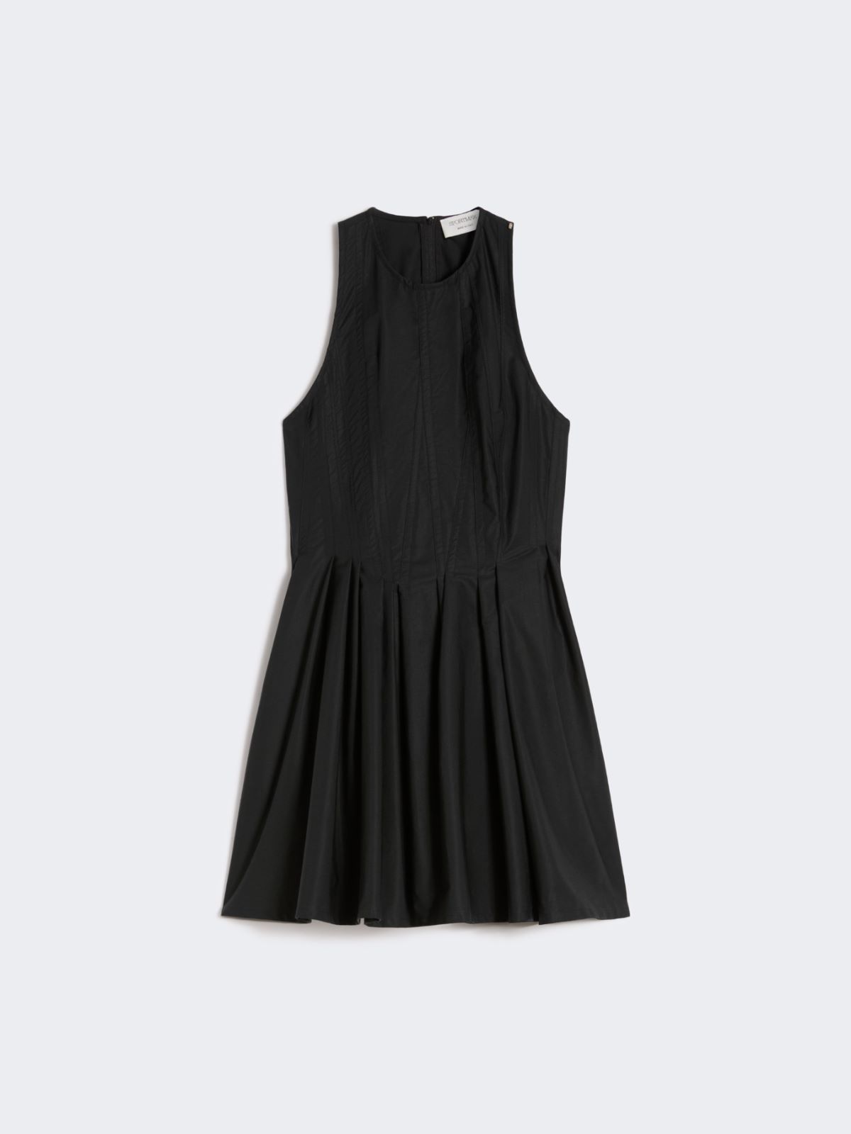 Short sleeveless pure cotton dress - BLACK - 5