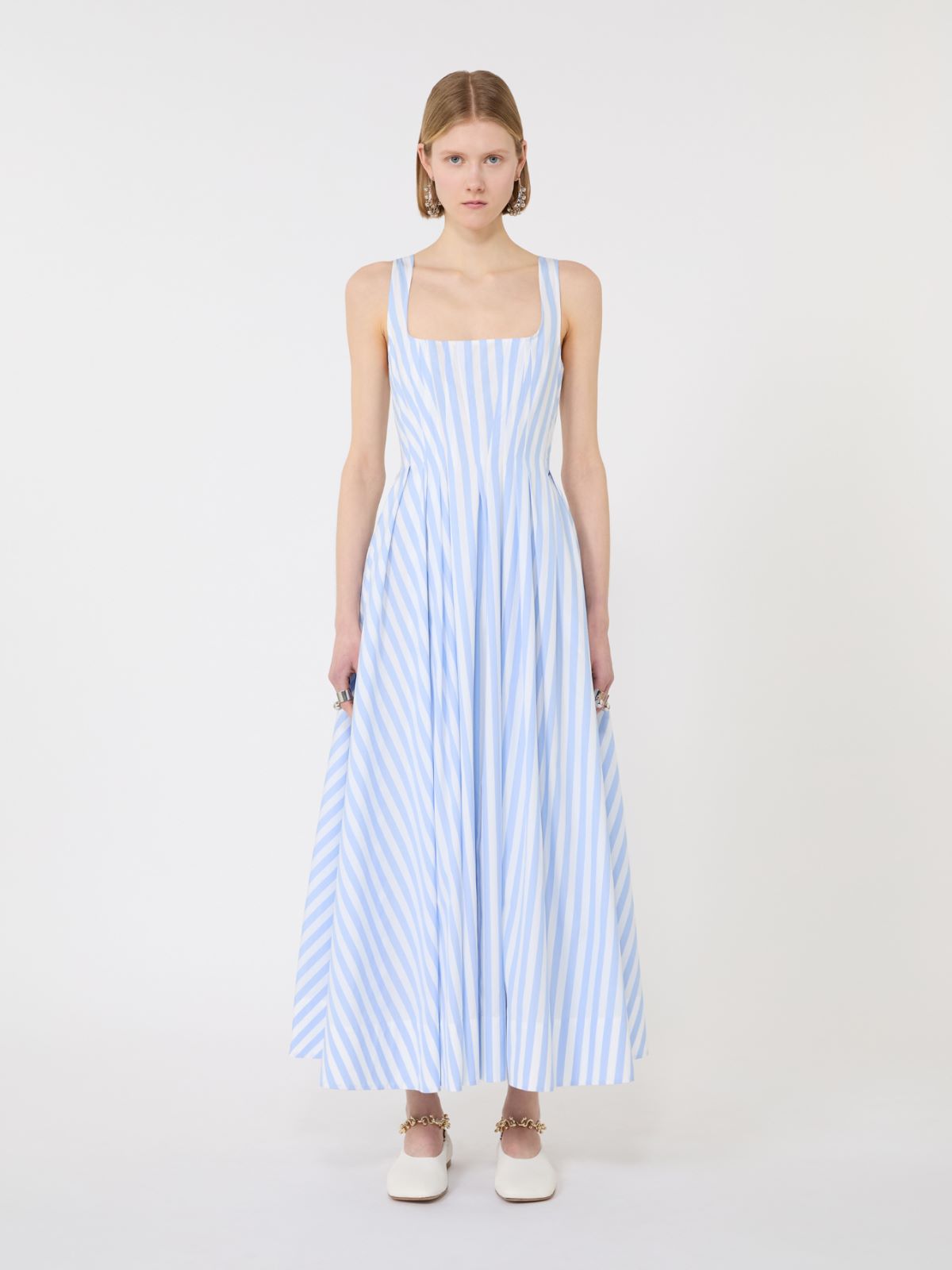 Long cotton poplin dress - LIGHT BLUE - Max Mara - 2